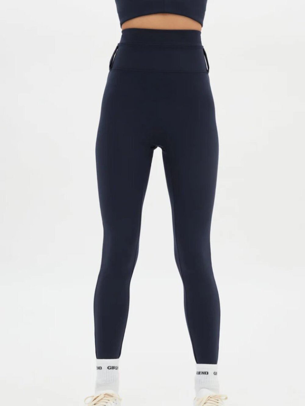 NWT Girlfriend Collective Navy Compressive Belt Loop Leggings Size Medium